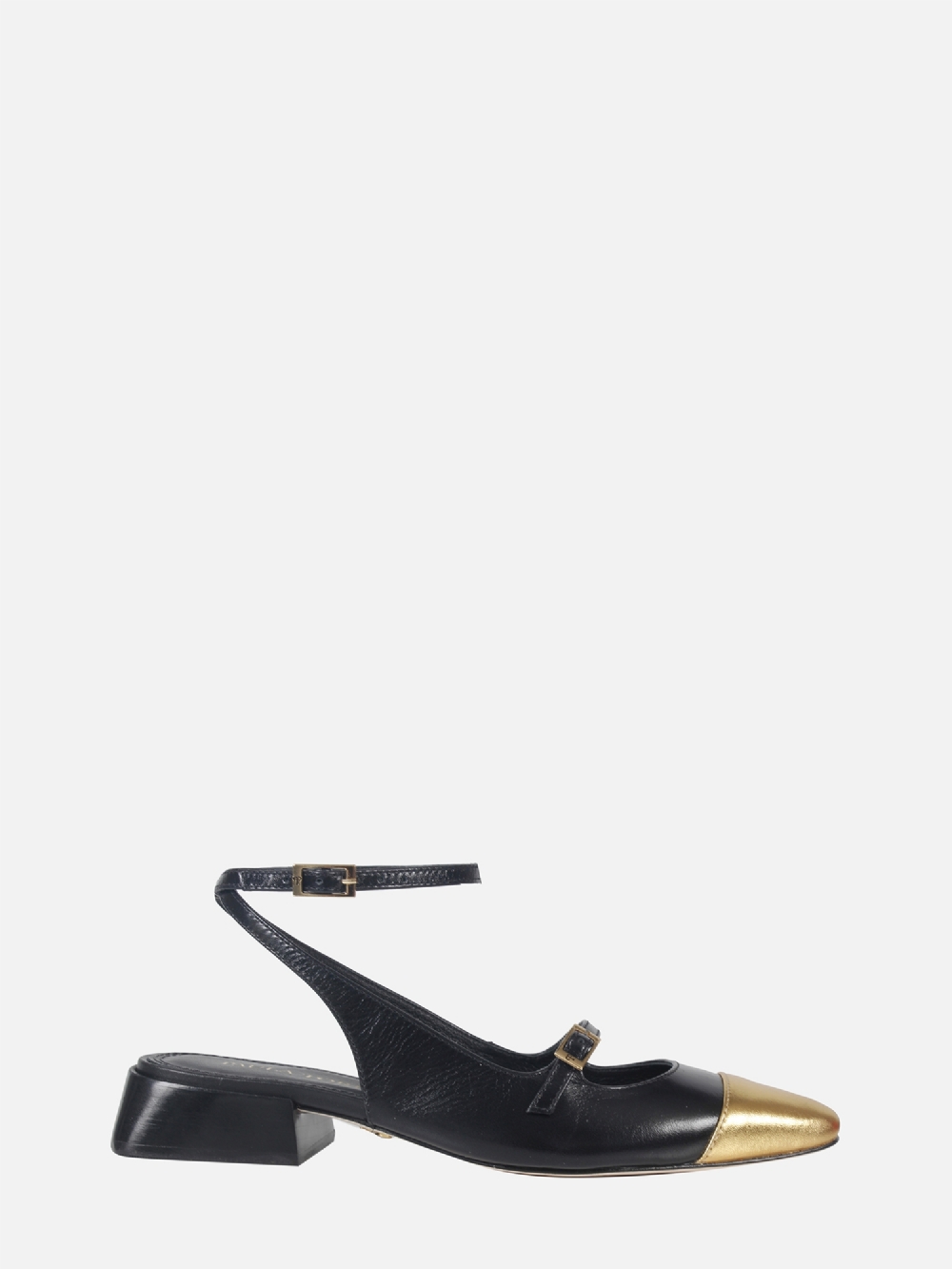 SCARPIN MANU PRETO E DOURADO