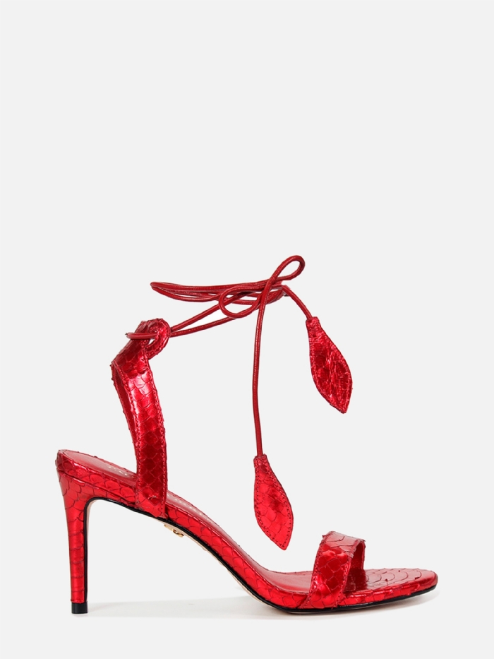 SANDÁLIA PAULA MÉDIO VERMELHO METALIZADO