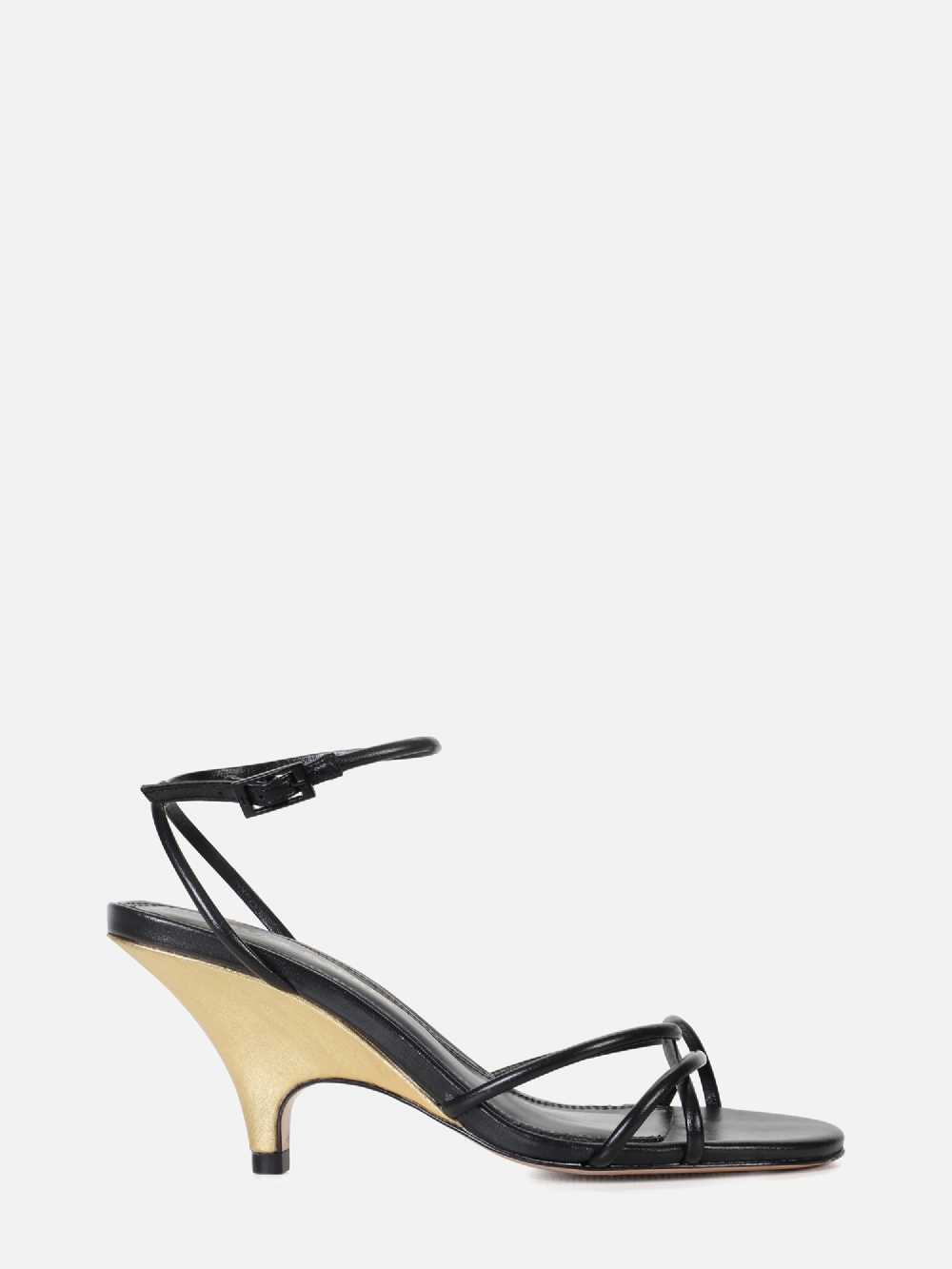 SANDÁLIA OLGA PRETO COM DOURADO