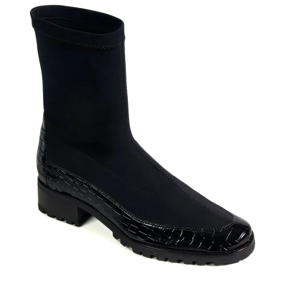 BOTA VENEZA CROCO PRETO