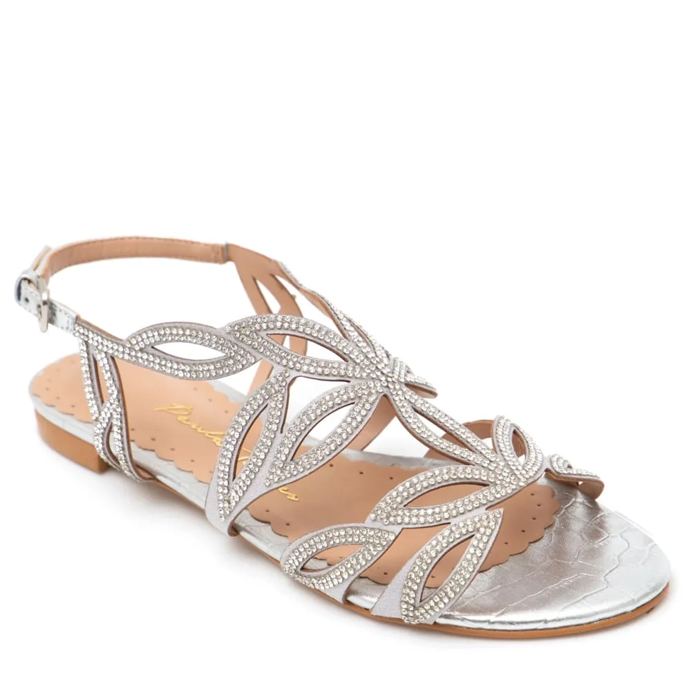 RASTEIRA FLOWER CROCO PRATA