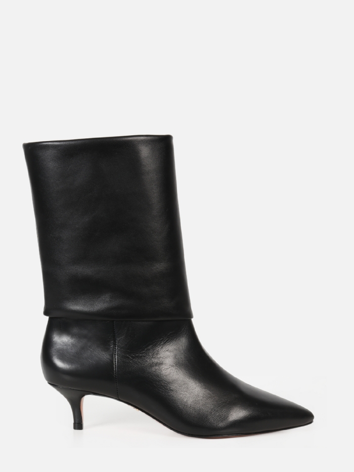 BOTA DE COURO NINI PRETO SALTO BAIXO