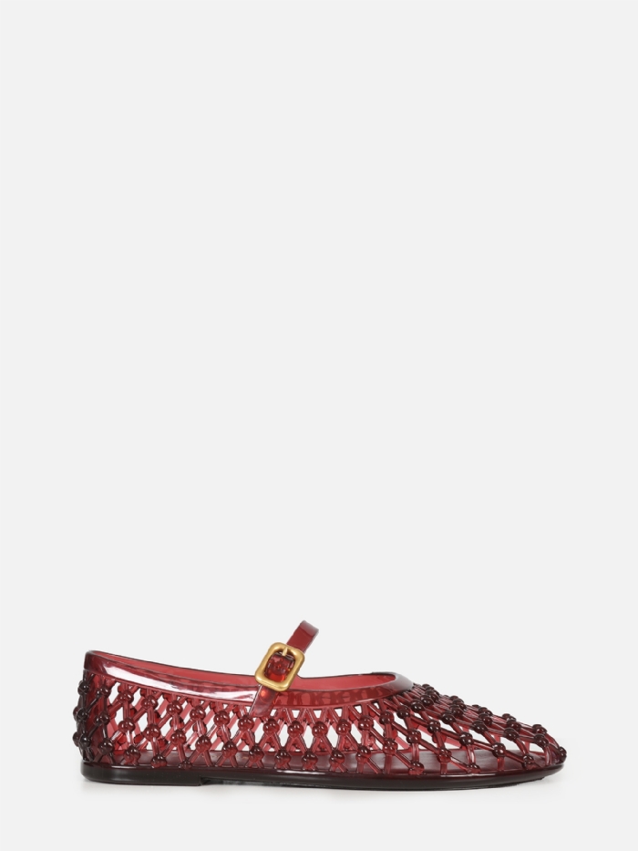 SAPATILHA LARA JELLY BURGUNDY BICO REDONDO FIVELA