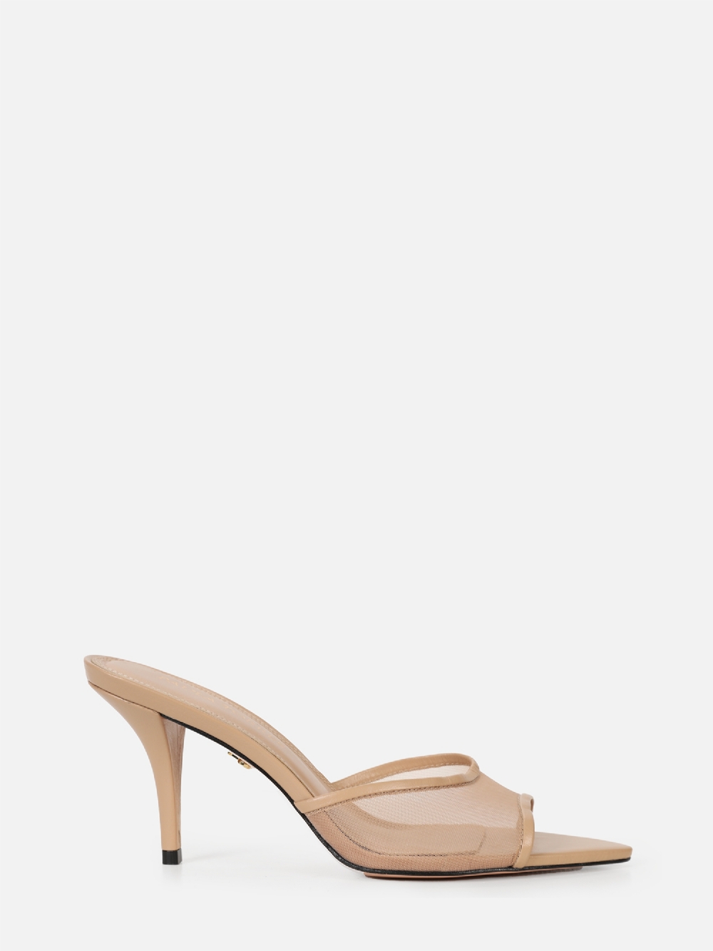 MULE EM COURO JOLIE NUDE BICO FOLHA SALTO FINO