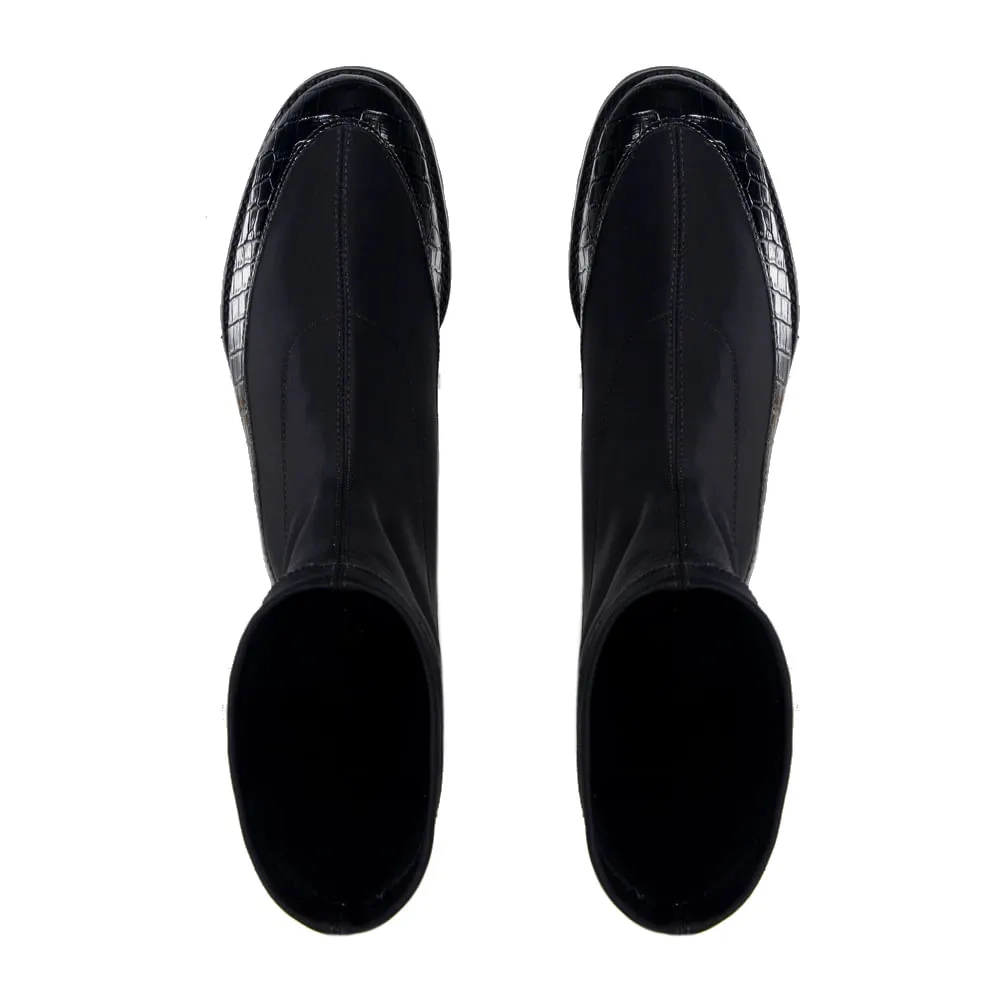 BOTA VENEZA CROCO PRETO