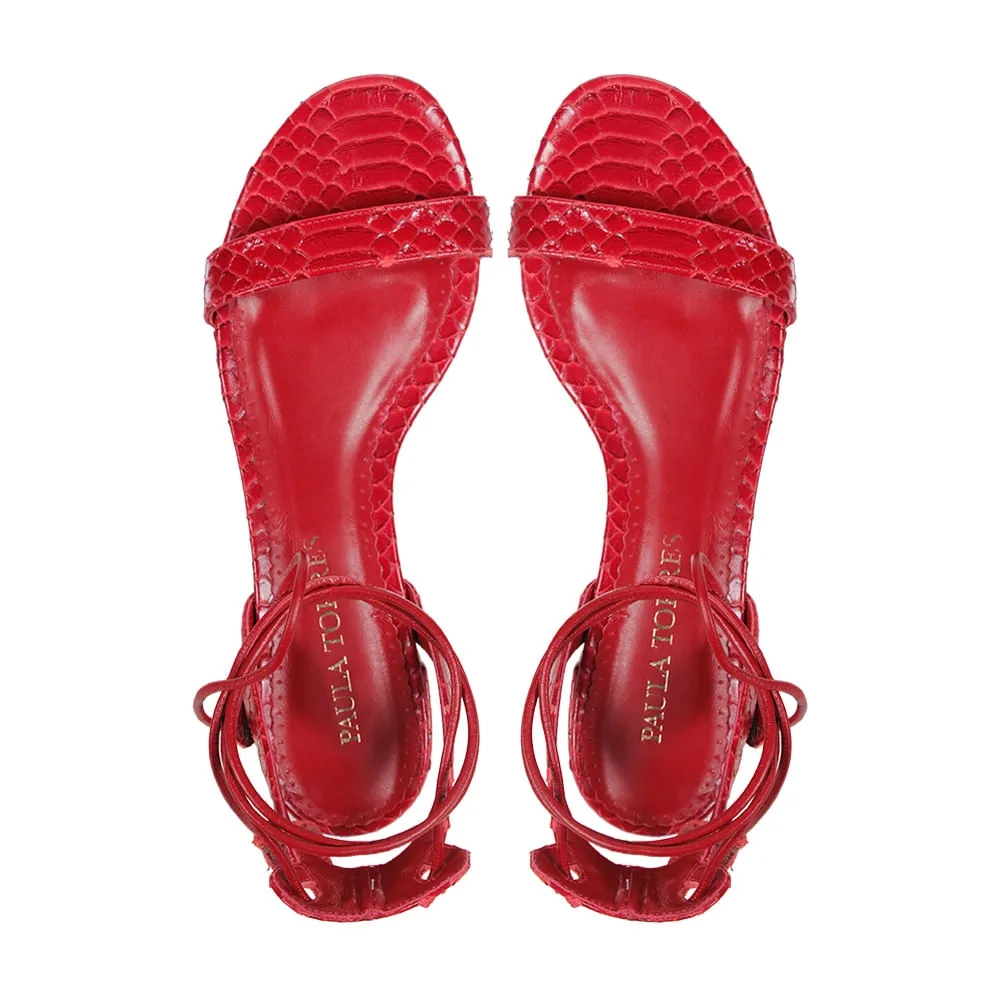 SANDÁLIA PAULA BAIXO VERMELHO