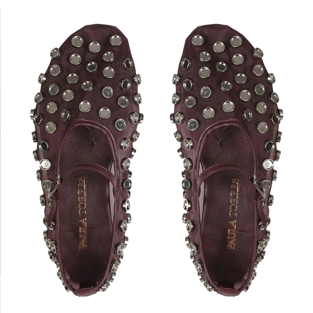 SAPATILHA AURORA TACHAS MERLOT