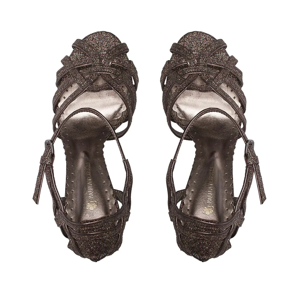 SANDÁLIA OLIVIA GLITTER PRATA