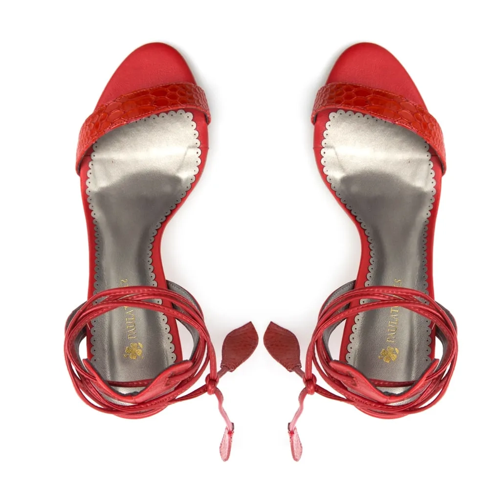 SANDÁLIA CAROL SALTO MÉDIO VERMELHO