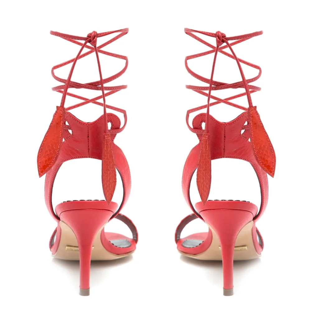 SANDÁLIA CAROL SALTO MÉDIO VERMELHO