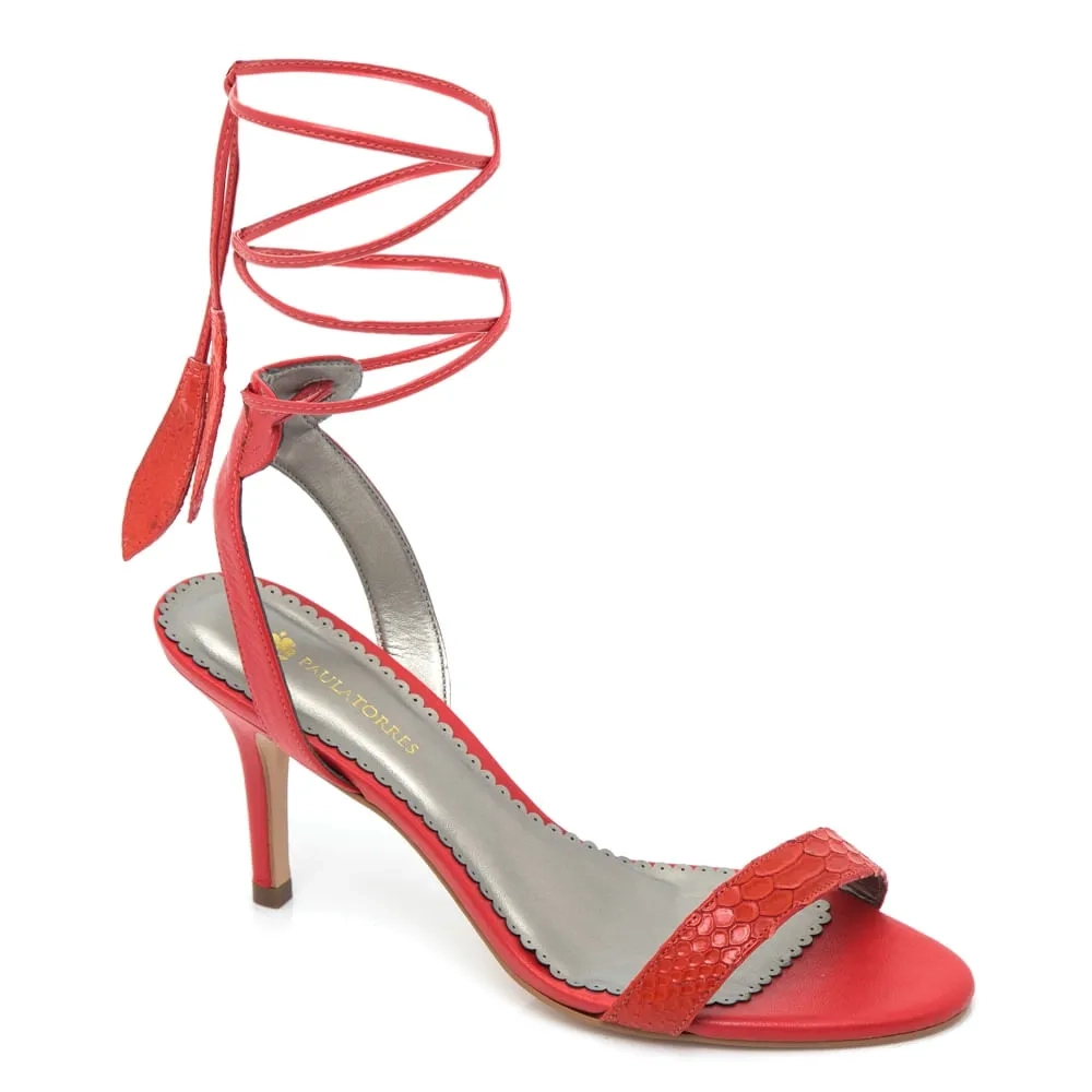 SANDÁLIA CAROL SALTO MÉDIO VERMELHO