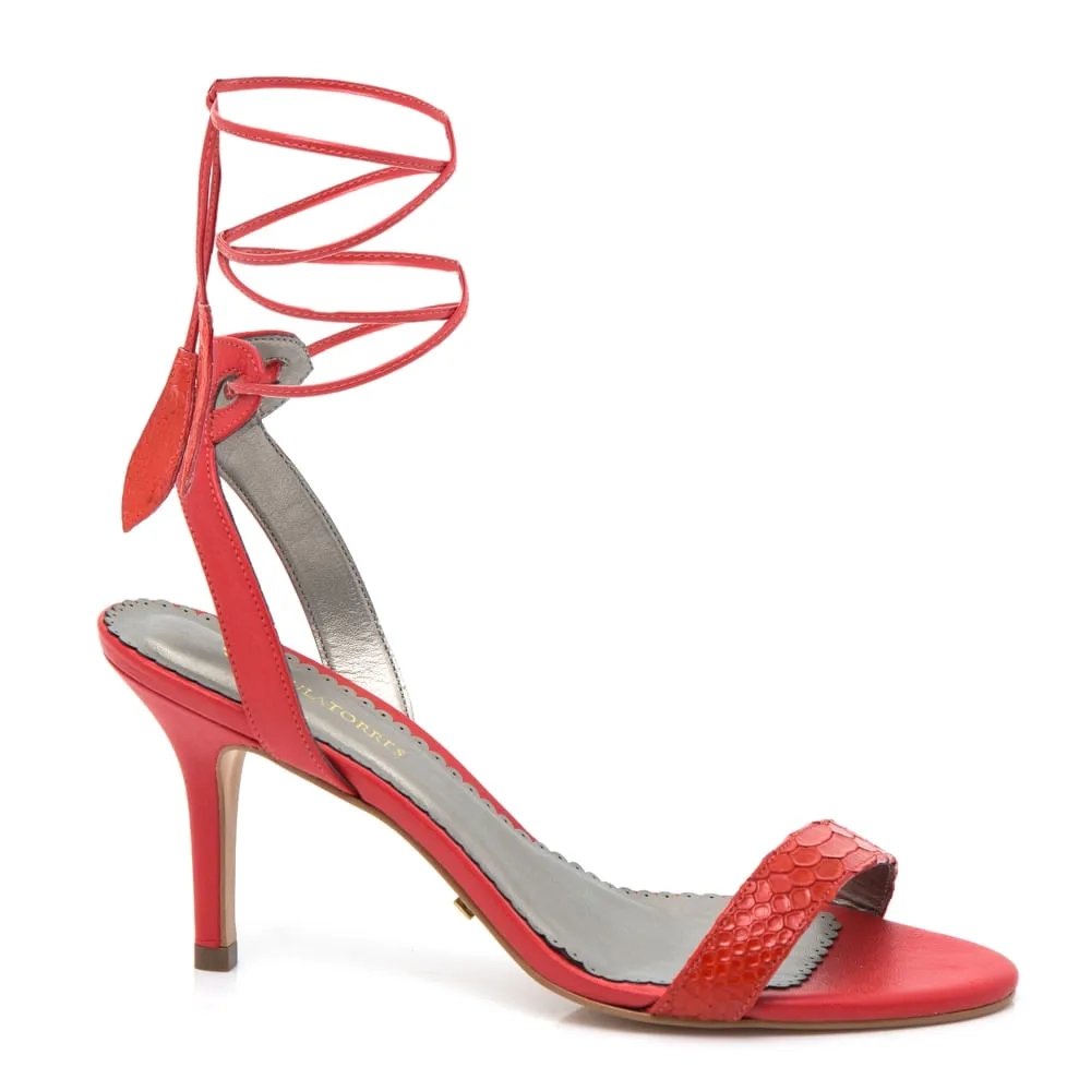 SANDÁLIA CAROL SALTO MÉDIO VERMELHO