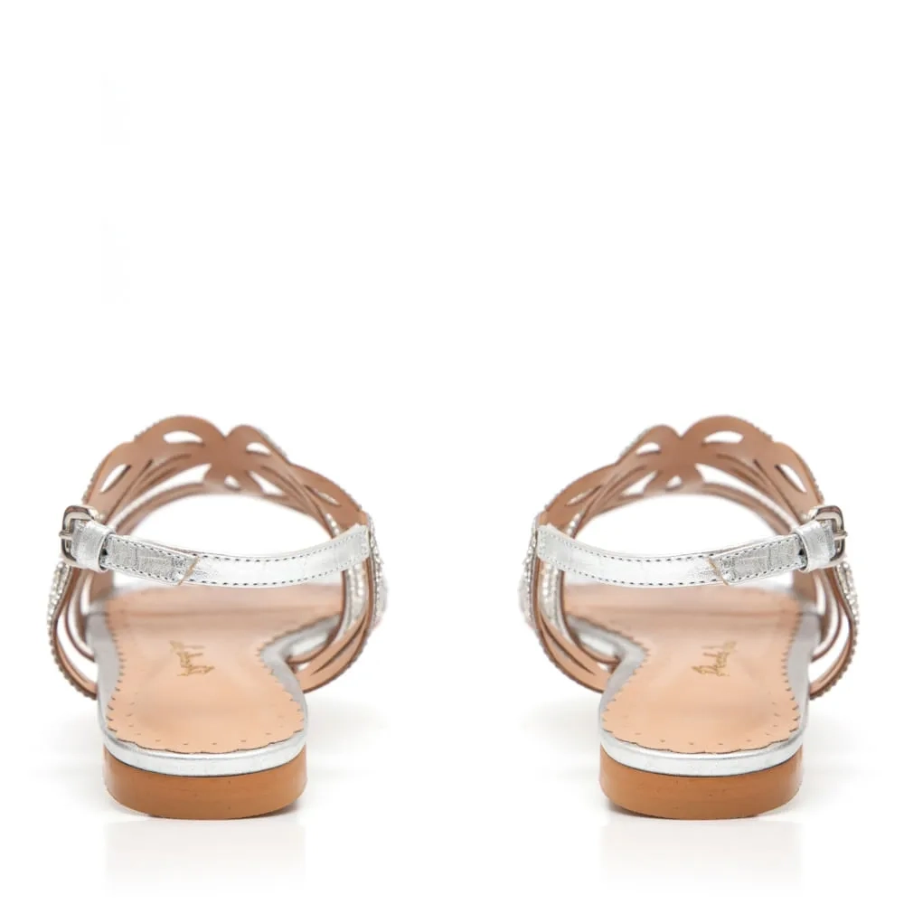 RASTEIRA FLOWER CROCO PRATA