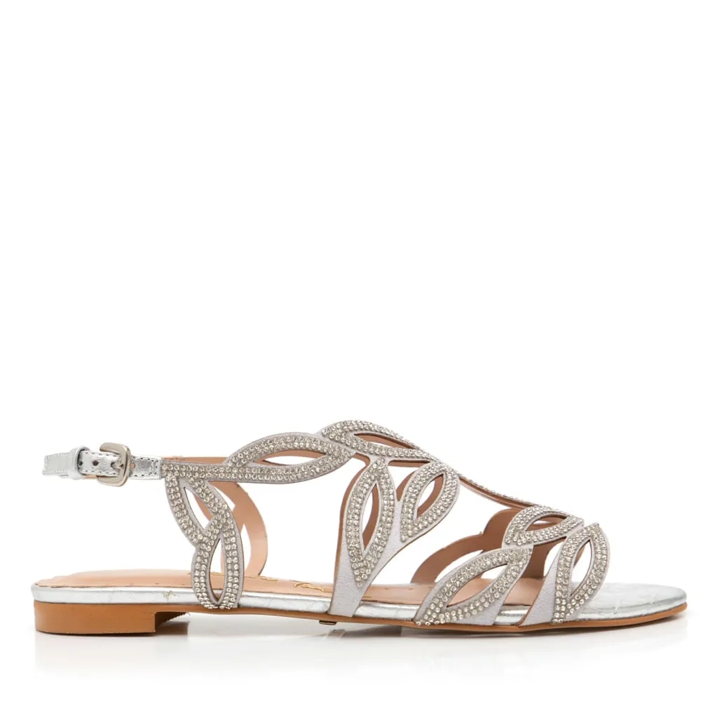 RASTEIRA FLOWER CROCO PRATA