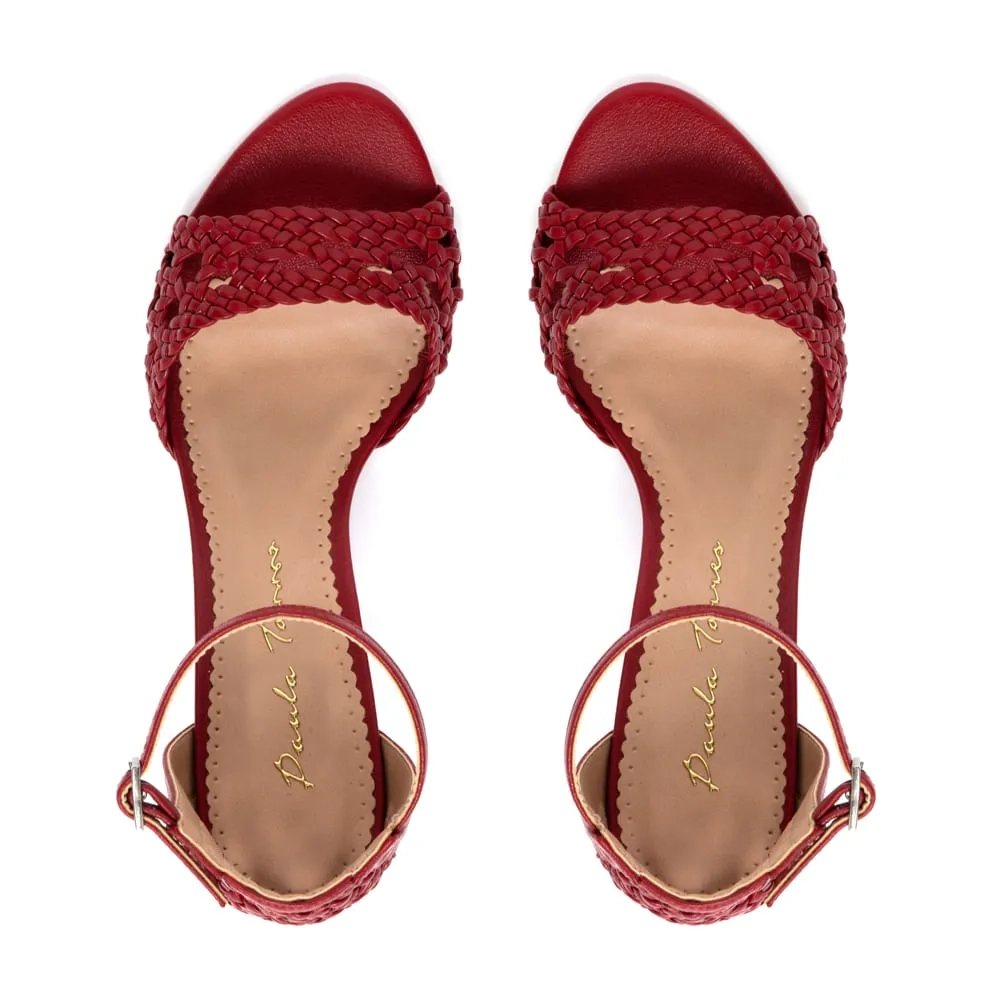 SANDÁLIA ANABELA FRANCY VERMELHO