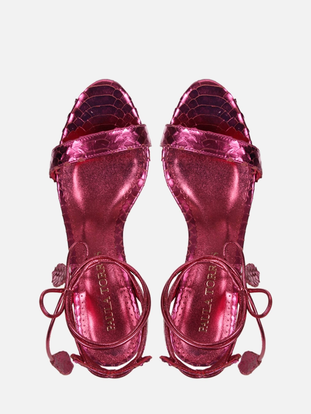 SANDÁLIA PAULA BLOCO ROSA METALIZADO