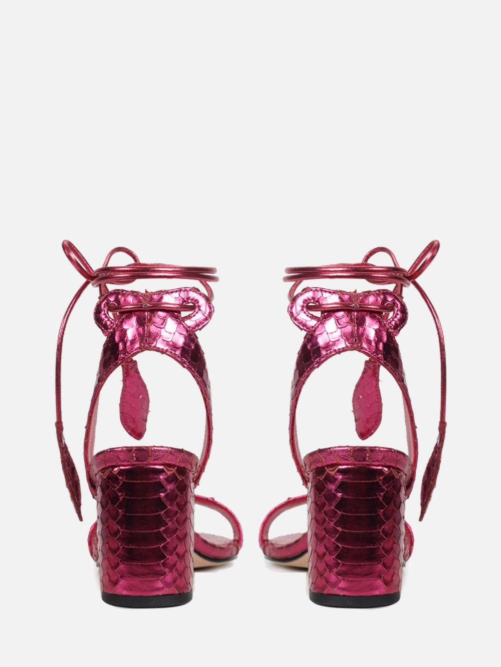 SANDÁLIA PAULA BLOCO ROSA METALIZADO