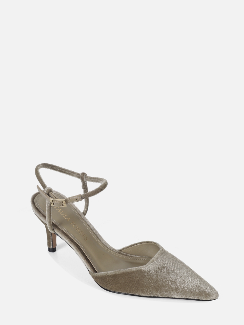 Scarpin Velvet Bege