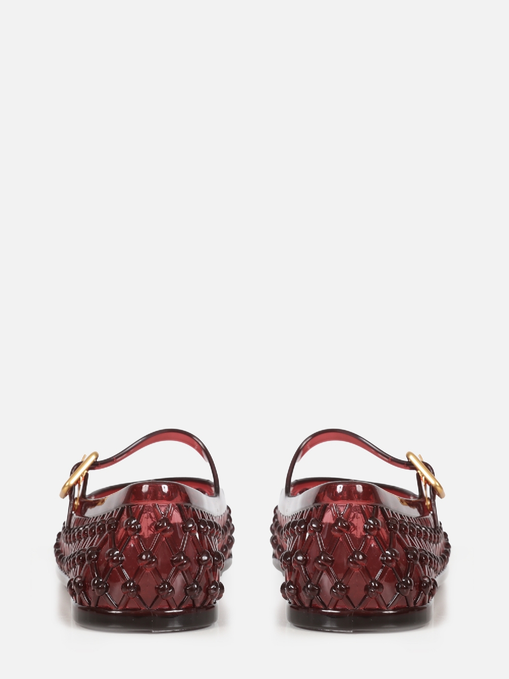 SAPATILHA LARA JELLY BURGUNDY BICO REDONDO FIVELA