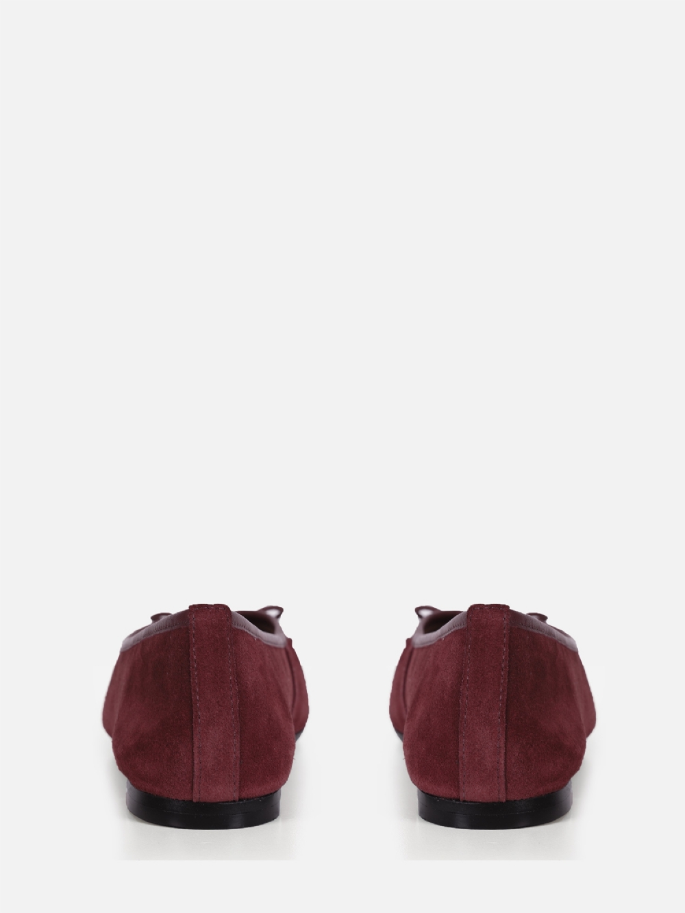SAPATILHA EM CAMURÇA LILA BURGUNDY BICO QUADRADO