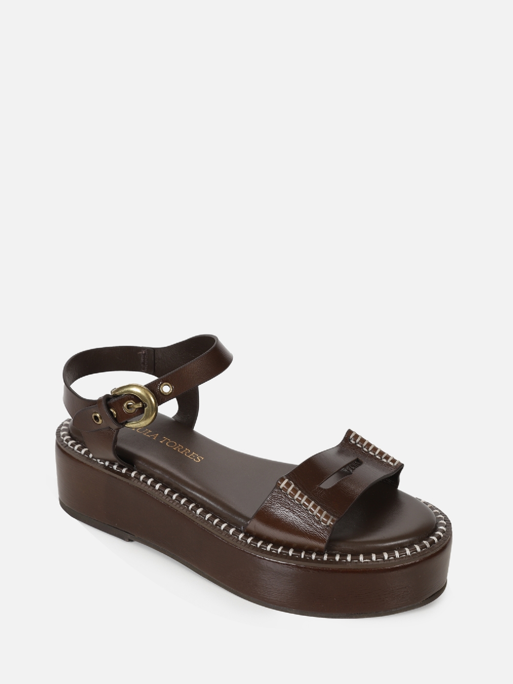 FLATFORM EM COURO LANA CAFÉ