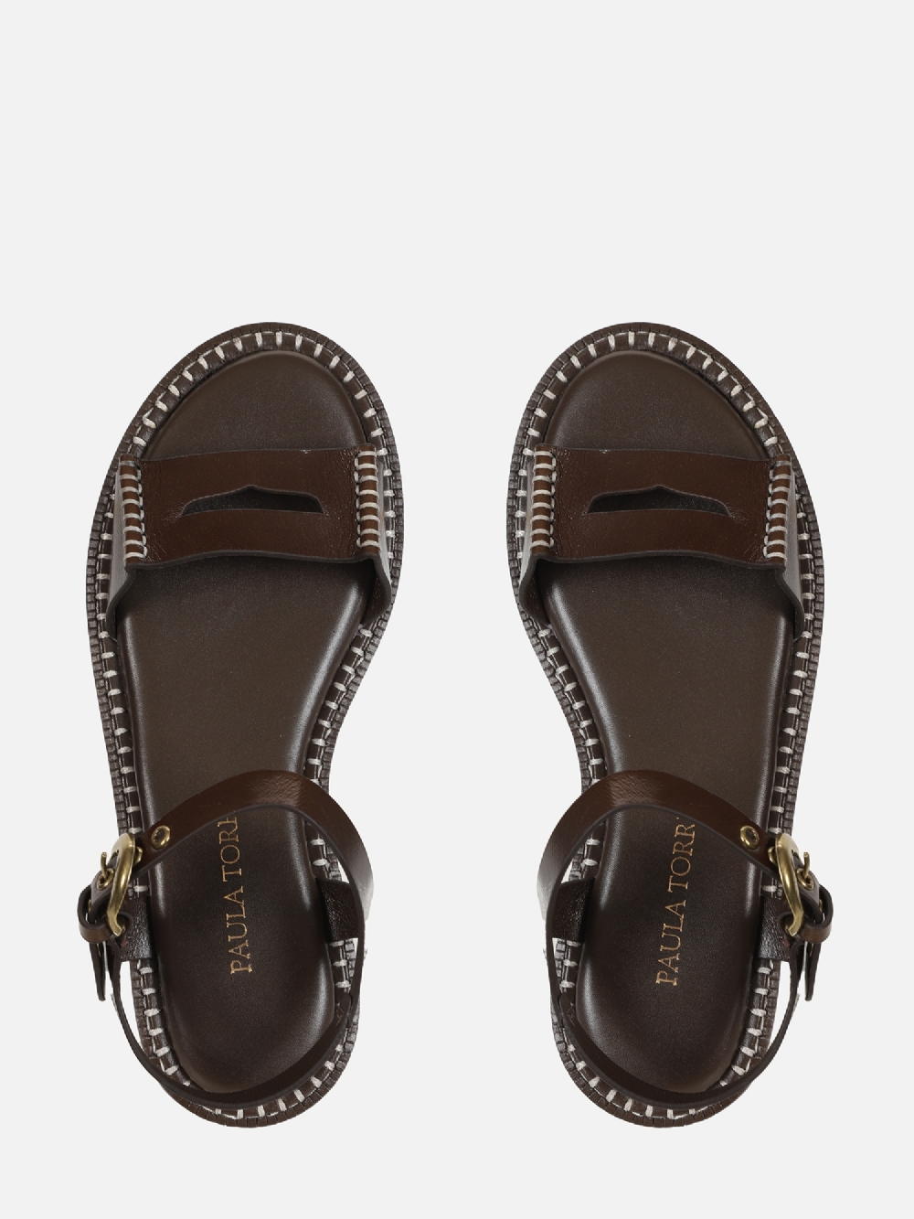 FLATFORM EM COURO LANA CAFÉ