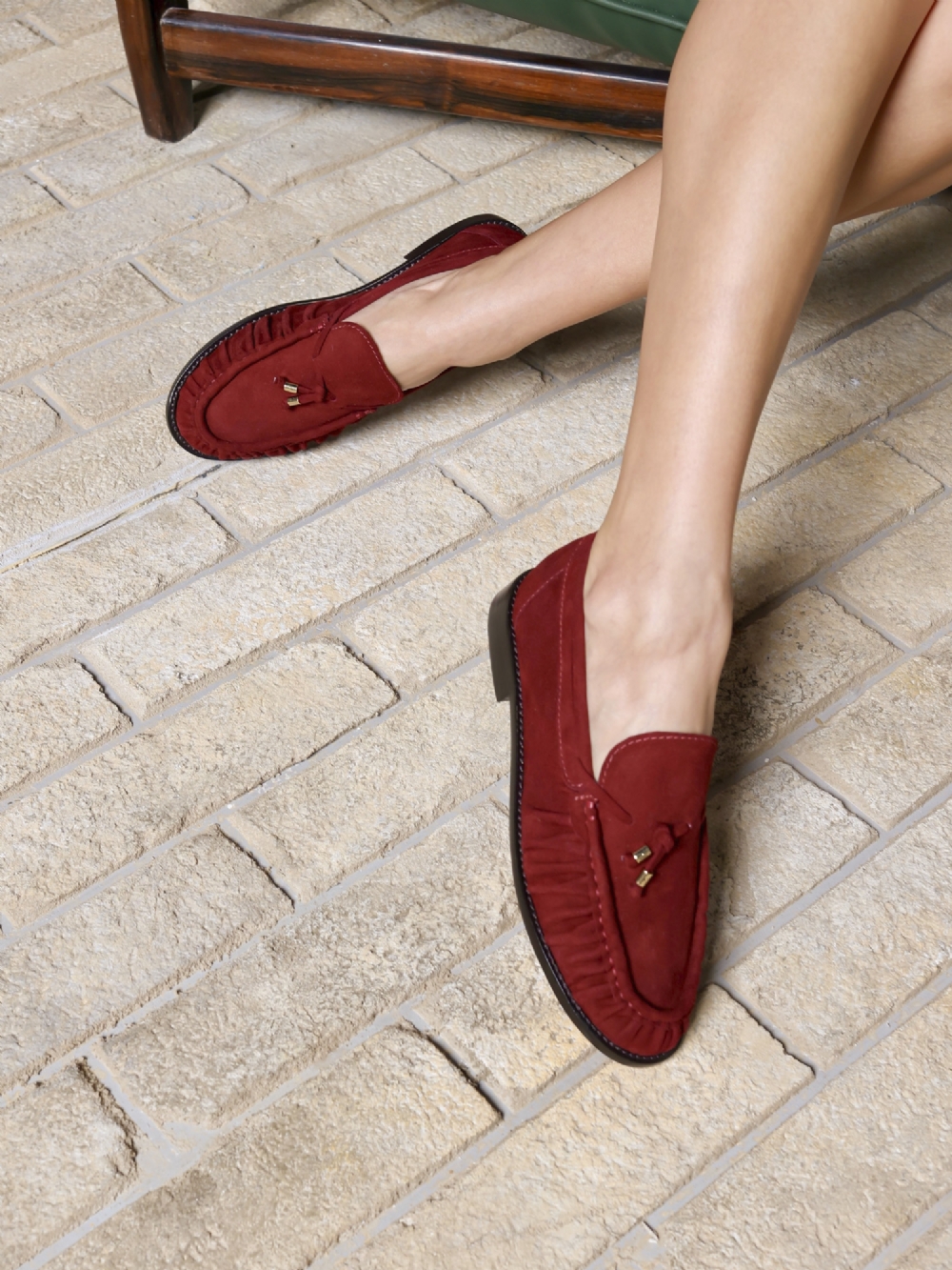MOCASSIM DE CAMURÇA ELEONOR BURGUNDY