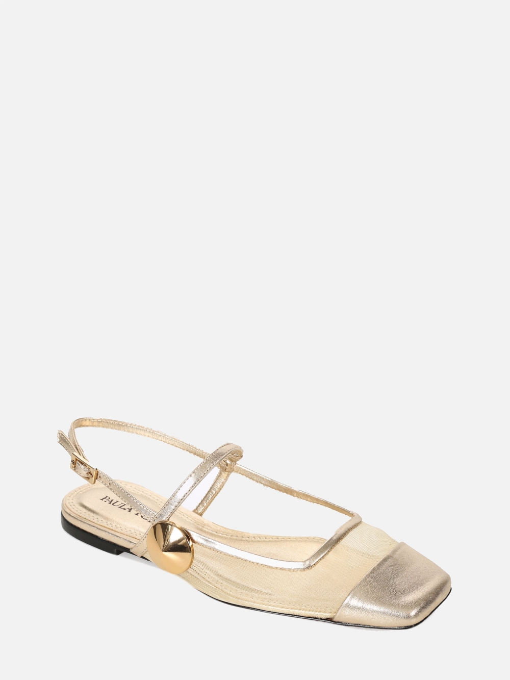 SAPATILHA EM TELA AMELIE SATURNO COM METAL DOURADO