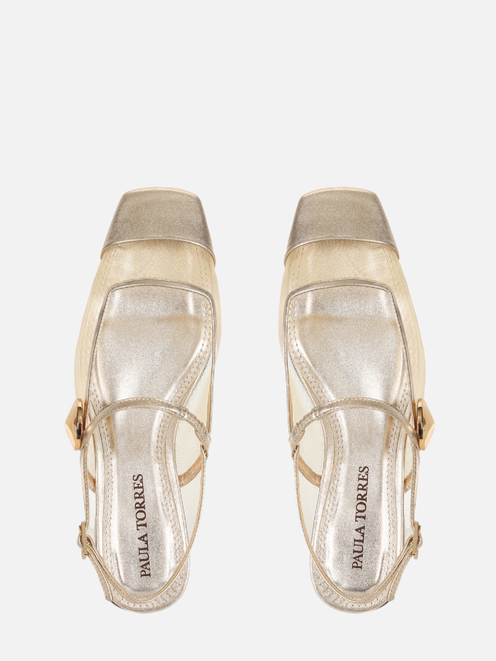SAPATILHA EM TELA AMELIE SATURNO COM METAL DOURADO