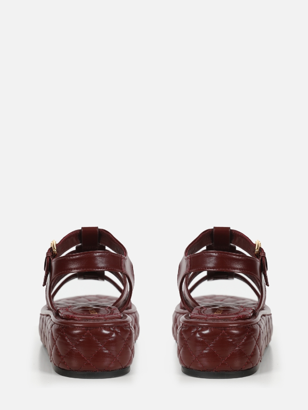 FLATFORM EM COURO ELISE BURGUNDY COM MATELASSÊ