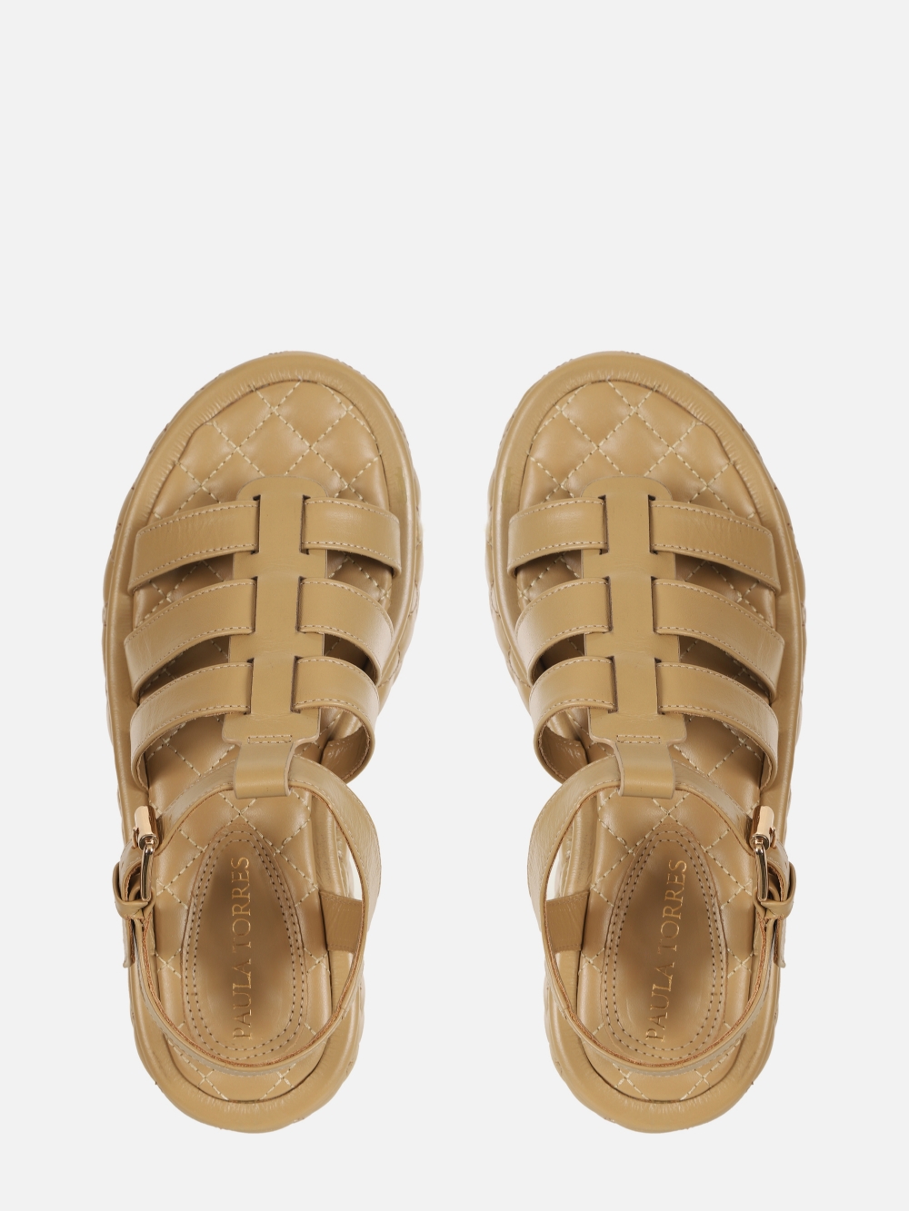 FLATFORM EM COURO ELISE SAFARI COM MATELASSÊ