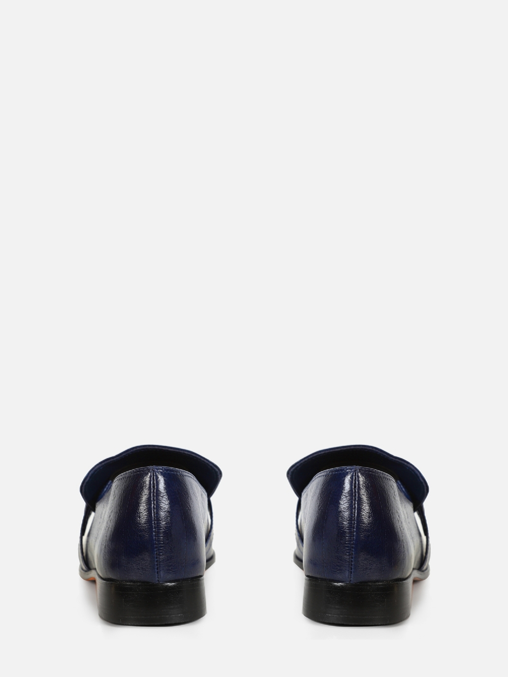 MOCASSIM EM COURO CHIARA DARK BLUE BICO QUADRADO