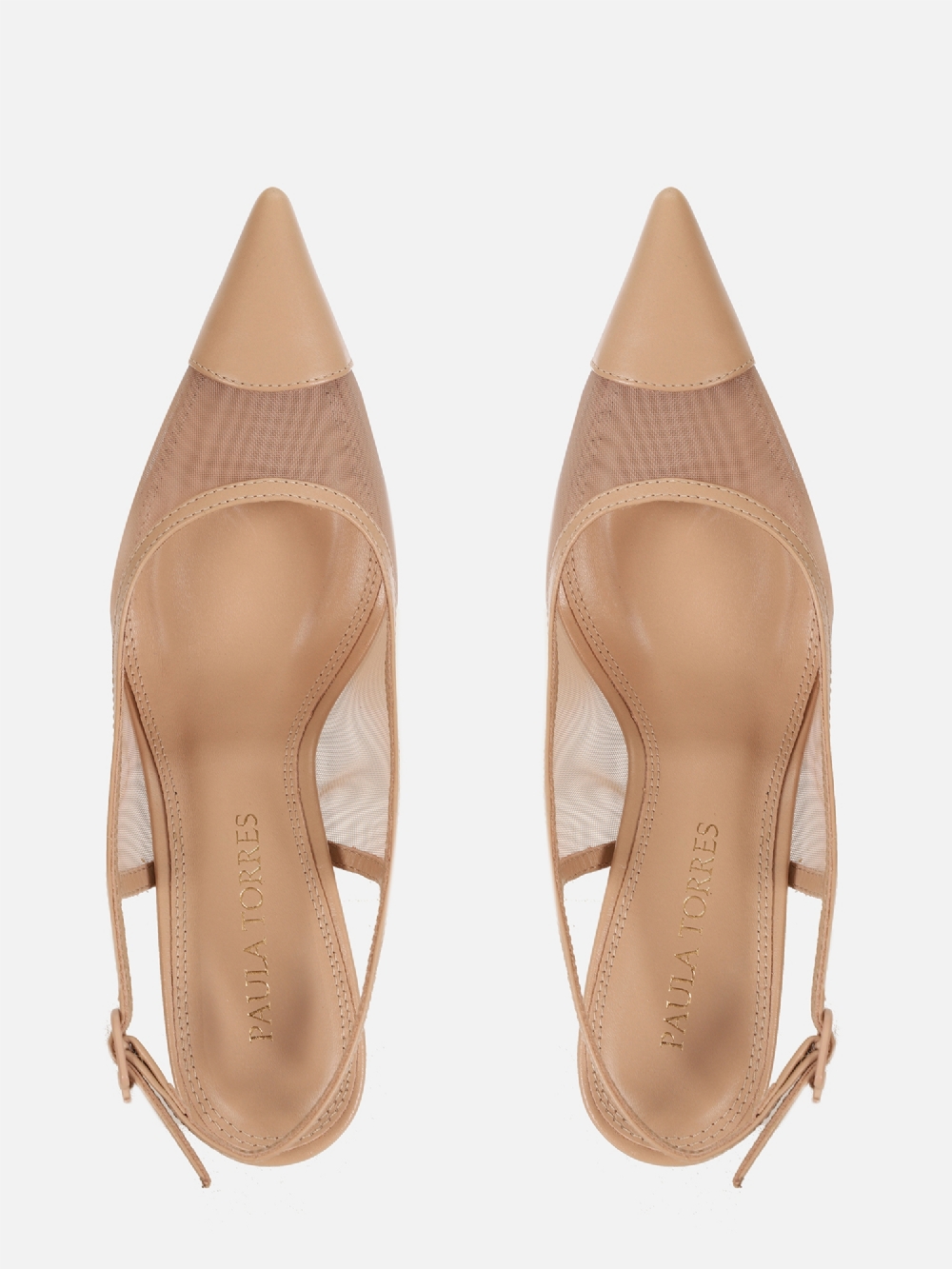 SCARPIN EM TELA JOLIE NUDE SALTO MÉDIO FINO