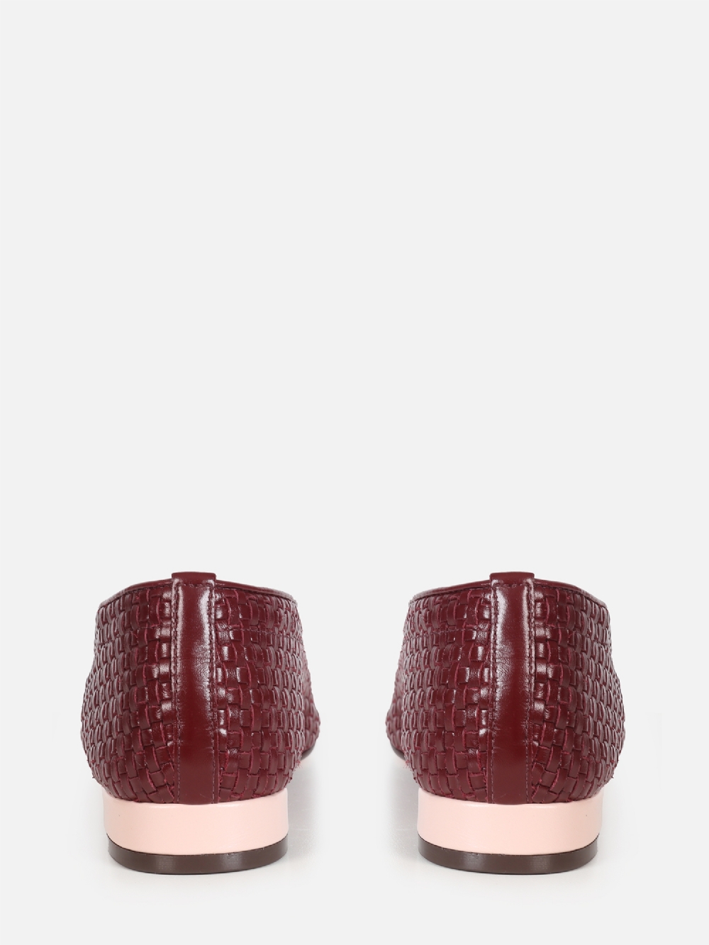 SAPATILHA EM COURO ALICIA BURGUNDY TRESSE BIQUERA